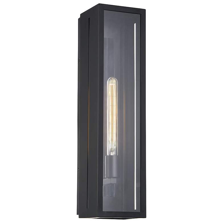 Image 2 Fusion Briarwood 22"H Matte Black Outdoor Wall Sconce w/ Clear Shade