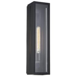 Fusion Briarwood 22"H Matte Black Outdoor Wall Sconce w/ Clear Shade