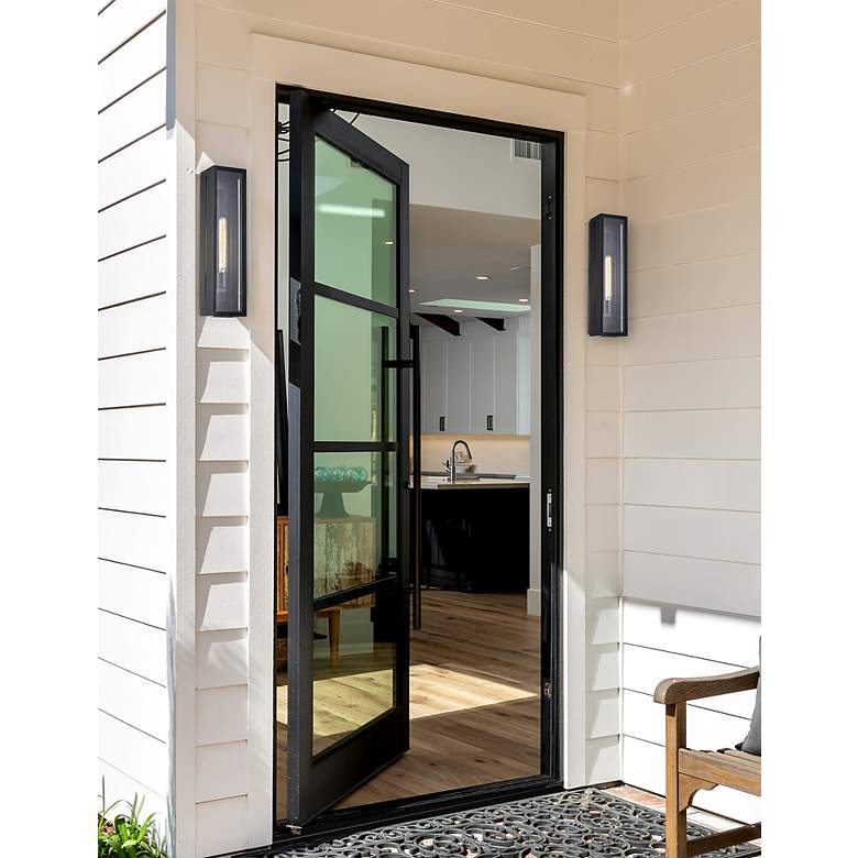 Image 5 Fusion Briarwood 22"H Matte Black Outdoor Wall Sconce w/ Clear Shade more views