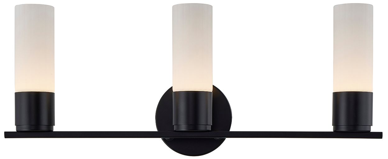 Image 3 Fusion Cellini 22.5" Wide Matte Black, Ribbed Opal LED Bath/Vanity more views