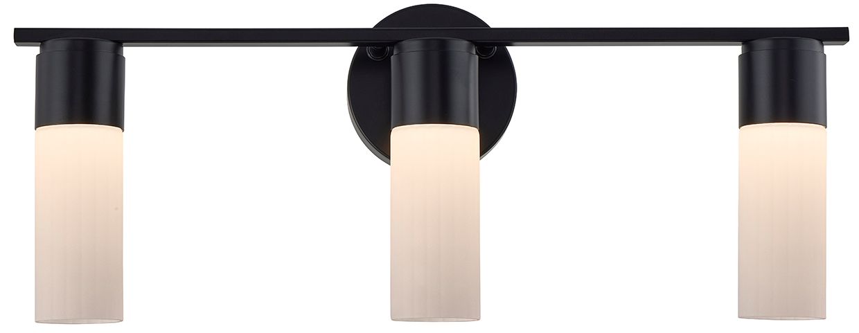 Image 4 Fusion Cellini 22.5" Wide Matte Black, Ribbed Opal LED Bath/Vanity more views