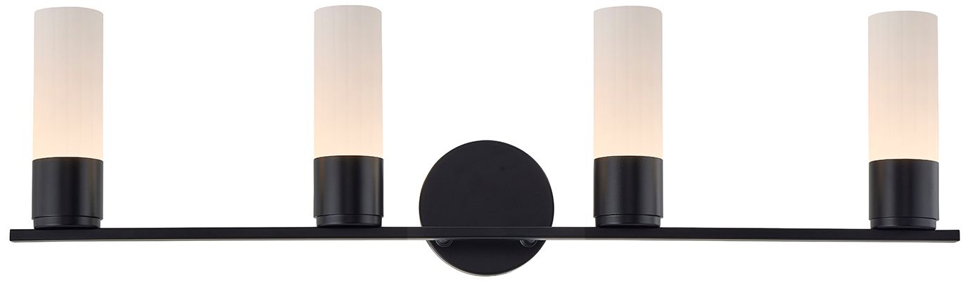 Image 3 Fusion Cellini 32" Wide Matte Black, Ribbed Opal LED Bath/Vanity more views