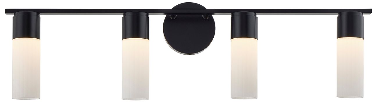 Image 4 Fusion Cellini 32" Wide Matte Black, Ribbed Opal LED Bath/Vanity more views