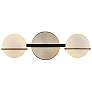 2_Fusion Centric 14 1/4"W Black and Brass 2-Light Bath Light