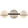 Fusion Centric 14 1/4"W Black and Brass 2-Light Bath Light