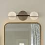 1_Fusion Centric 14 1/4"W Black and Brass 2-Light Bath Light
