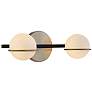 4_Fusion Centric 14 1/4"W Black and Brass 2-Light Bath Light more views