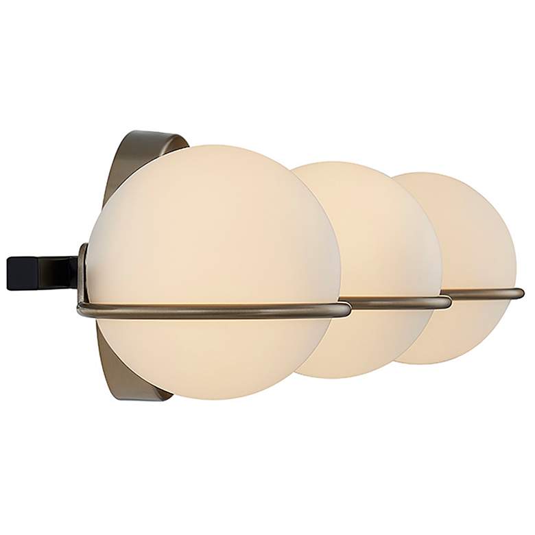 Image 2 Fusion Centric 23" Wide 3 Light Matte Black And Brass Bath Bar