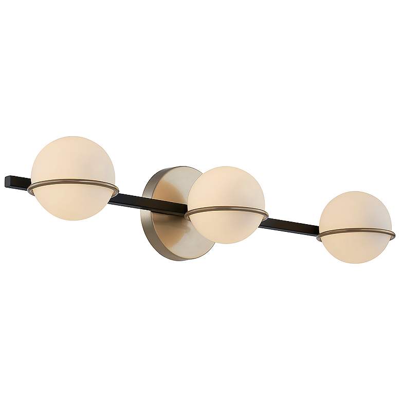 Image 4 Fusion Centric 23" Wide 3 Light Matte Black And Brass Bath Bar more views