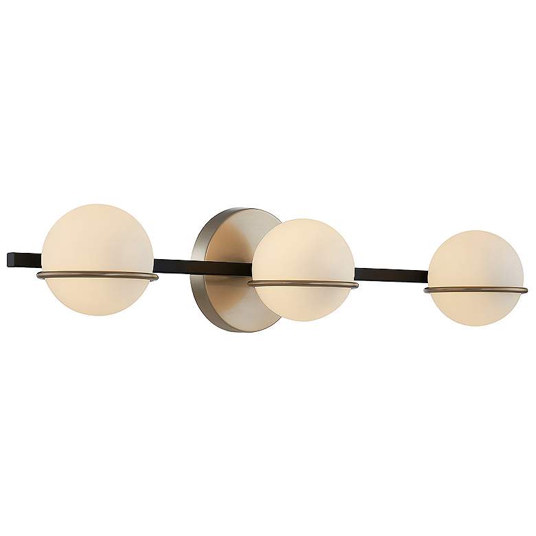 Image 5 Fusion Centric 23" Wide 3 Light Matte Black And Brass Bath Bar more views