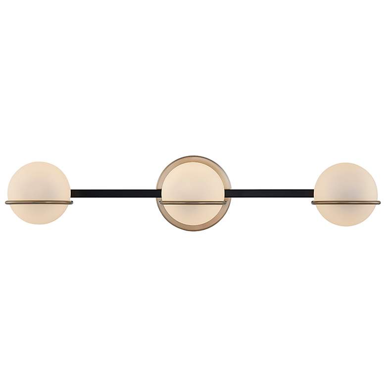 Image 6 Fusion Centric 23" Wide 3 Light Matte Black And Brass Bath Bar more views