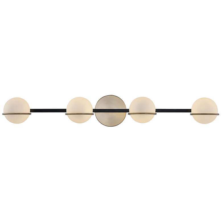 Image 2 Fusion Centric 32" Wide 4 Light Matte Black And Brass Bath Bar