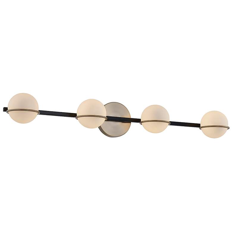 Image 3 Fusion Centric 32" Wide 4 Light Matte Black And Brass Bath Bar more views