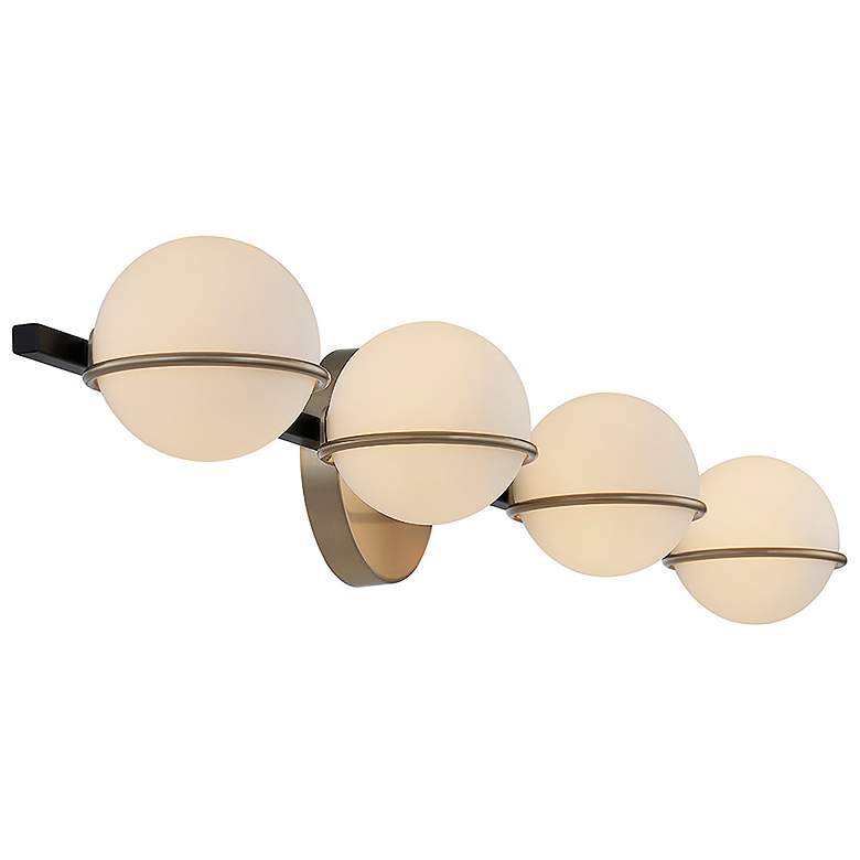 Image 4 Fusion Centric 32" Wide 4 Light Matte Black And Brass Bath Bar more views