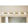 1_Fusion Centric 41" Wide 5 Light Matte Black And Brass Bath Bar