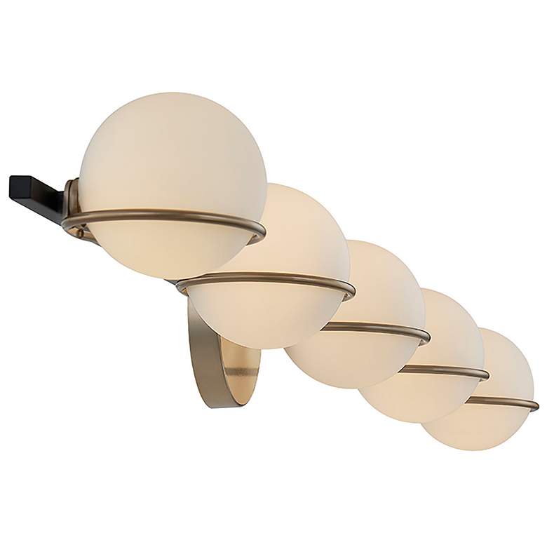 Image 3 Fusion Centric 41" Wide 5 Light Matte Black And Brass Bath Bar more views