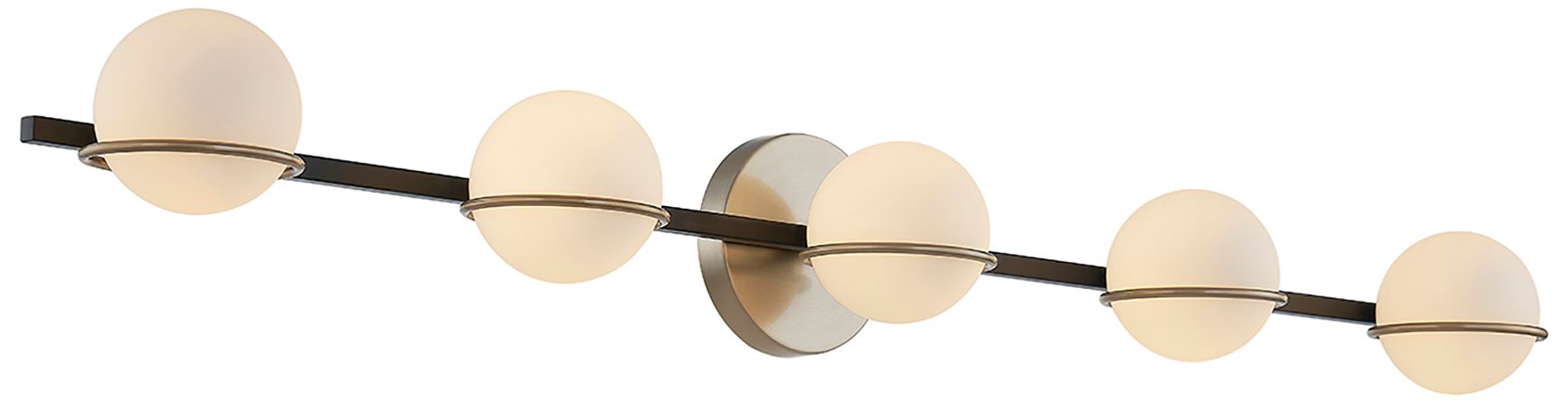 Fusion Centric 41" Wide Black and Brass 5-Light Bath Light