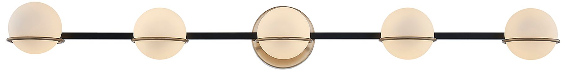 Image 4 Fusion Centric 41" Wide Black and Brass 5-Light Bath Light more views