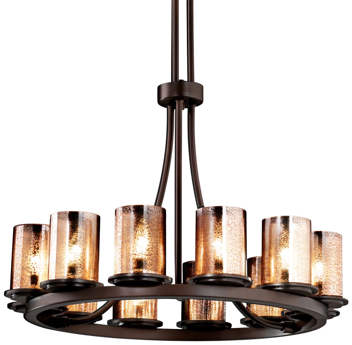 Black and store bronze chandelier