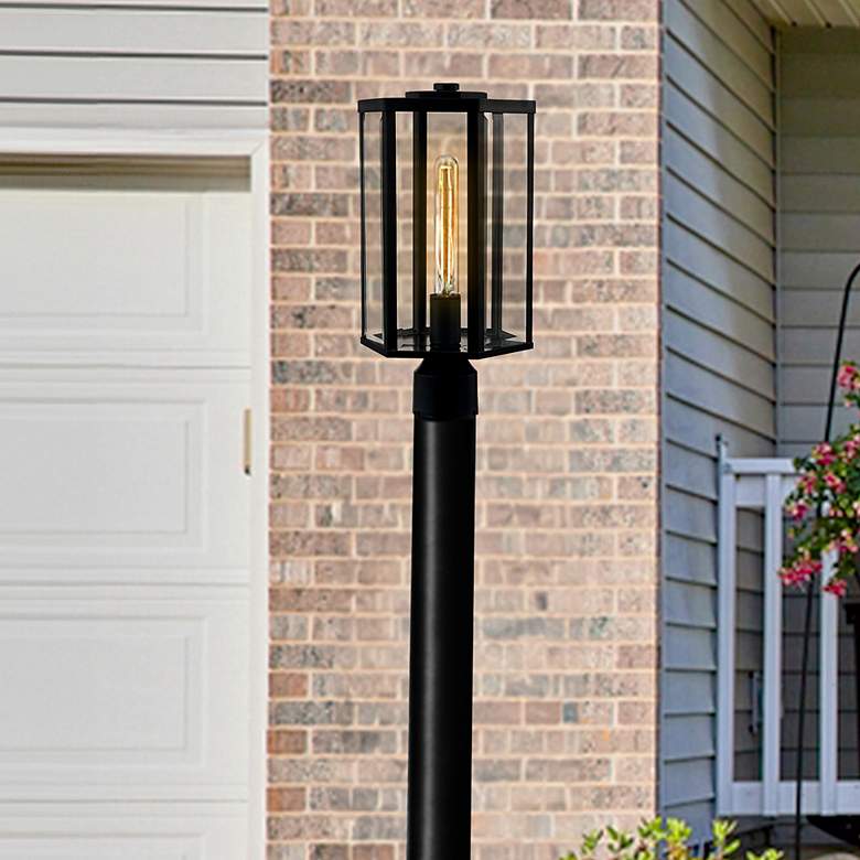 Image 2 Fusion Edgeworth 16" High Matte Black Outdoor Post Light