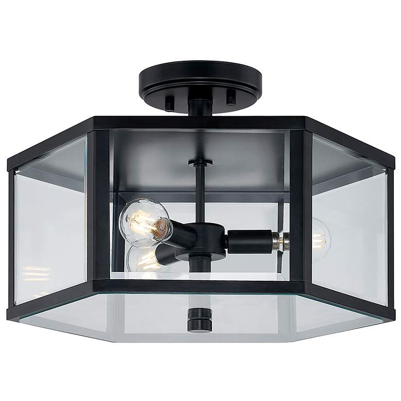 Image 1 Fusion Edgeworth 16" Wide Matte Black Outdoor Ceiling Light