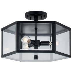 Fusion Edgeworth 16" Wide Matte Black Outdoor Ceiling Light