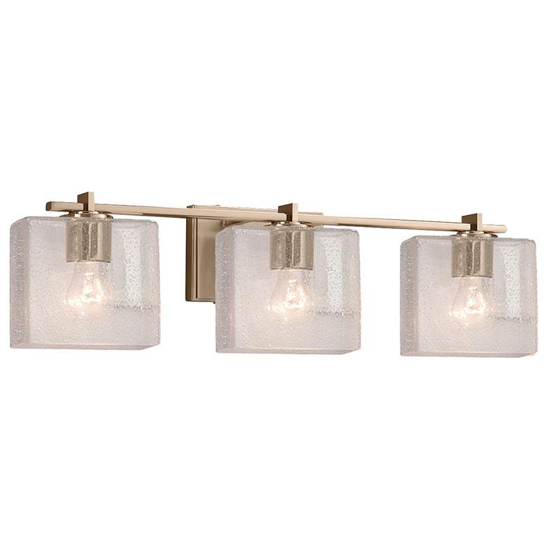 Image 1 Fusion Era 3-Light Bath Bar - Rectangle Shade - Brushed Brass - Seed