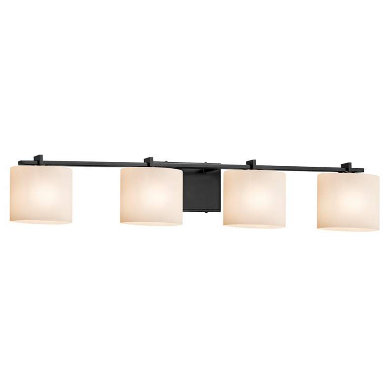 Image 1 Fusion Era 4-Light Bath Bar - Oval Shade - Black - Opal - LED