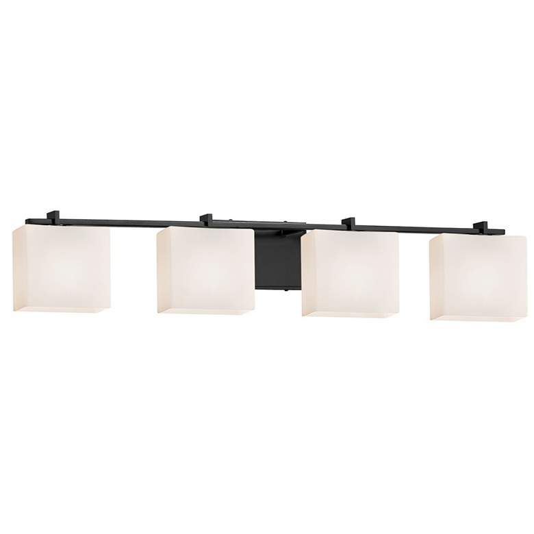 Image 1 Fusion Era 4-Light Bath Bar - Rectangle Shade - Black - Opal - LED