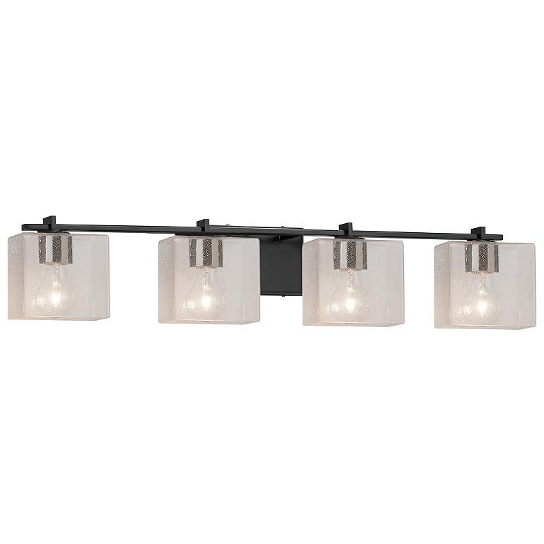 Image 1 Fusion Era 4-Light Bath Bar - Rectangle Shade - Black - Seeded