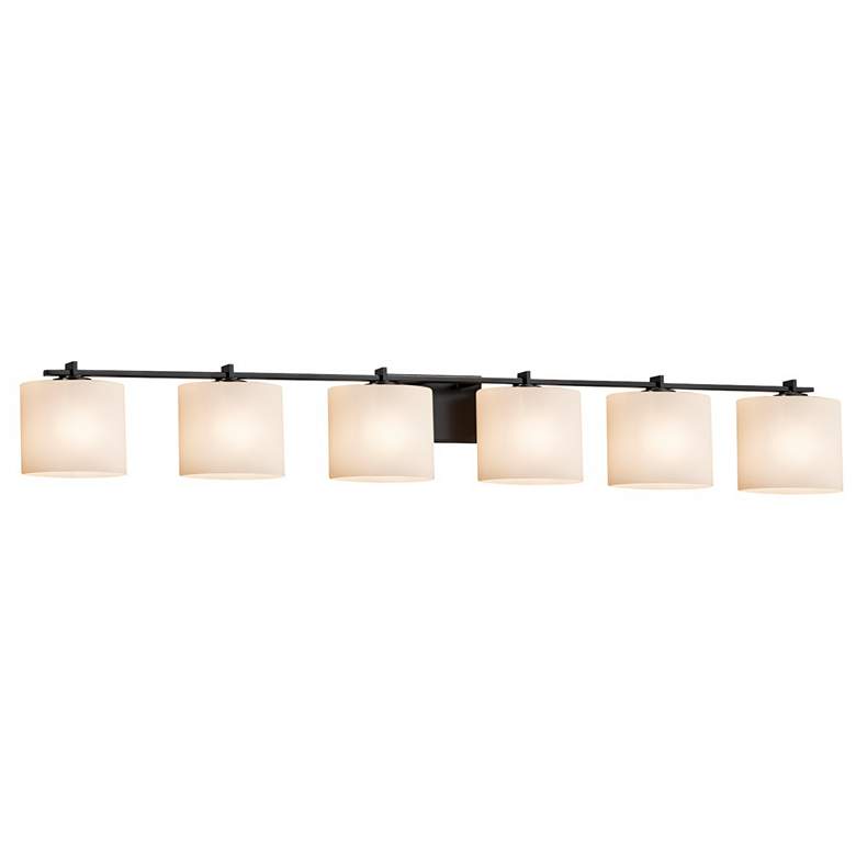 Image 1 Fusion Era 6-Light Bath Bar - Oval Shade - Black - Opal - LED