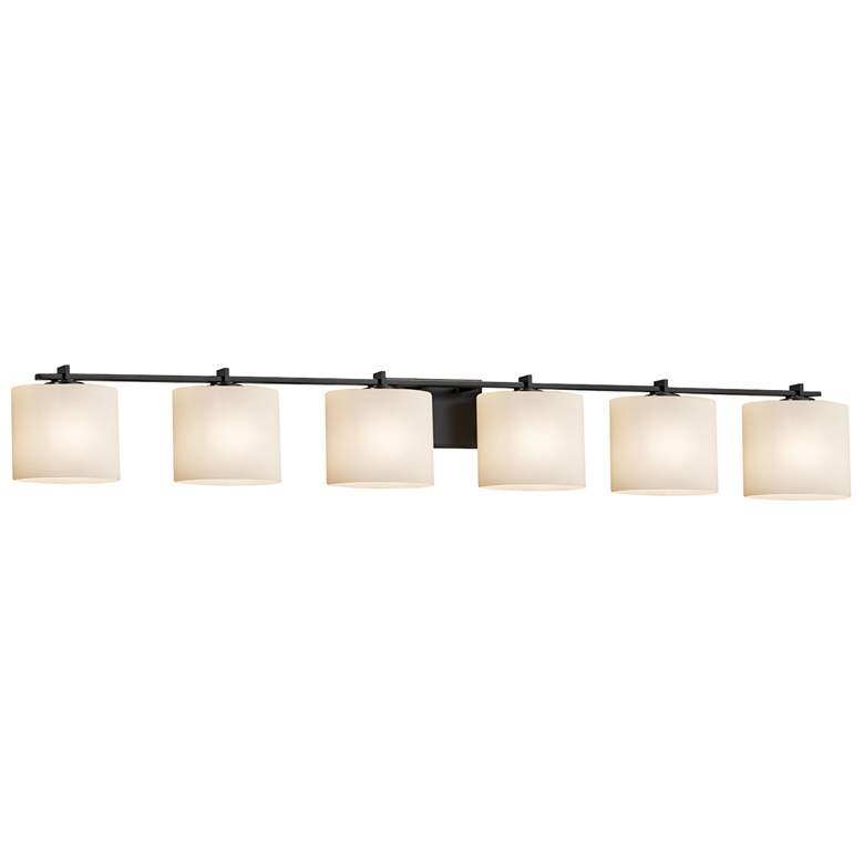 Image 1 Fusion Era 6-Light Bath Bar - Oval Shade - Black - Opal