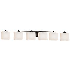 Image1 of Fusion Era 6-Light Bath Bar - Rectangle Shade - Black - Opal - LED