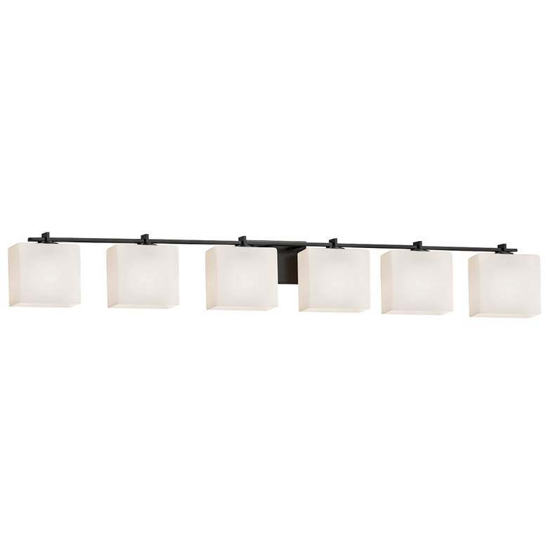 Image 1 Fusion Era 6-Light Bath Bar - Rectangle Shade - Black - Opal