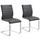 Fusion Gray Faux Leather Side Chair Set of 2