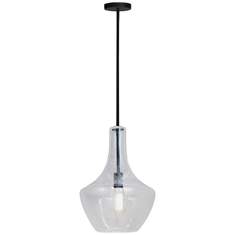 Image 2 Fusion&#8482; Harlow 12 inch Wide Matte Black Mini Pendant Light