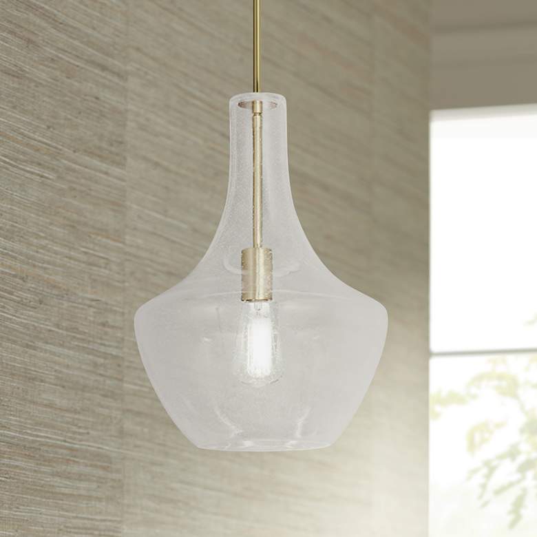 Image 1 Fusion™ Harlow 14" Wide Brushed Brass Pendant Light