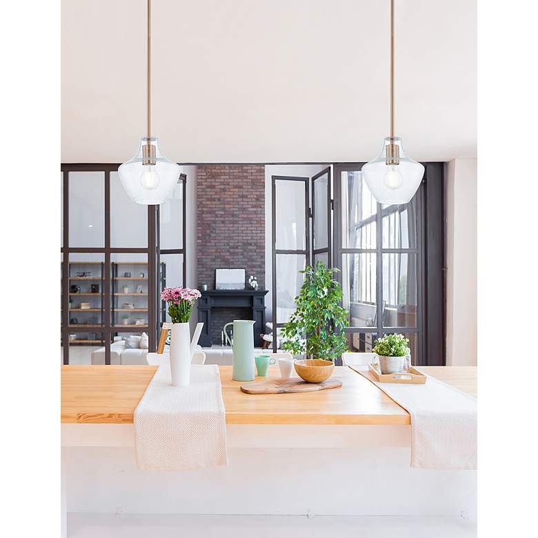 Image 3 Fusion Harlow 7 1/2" Wide Brushed Brass Mini Pendant more views