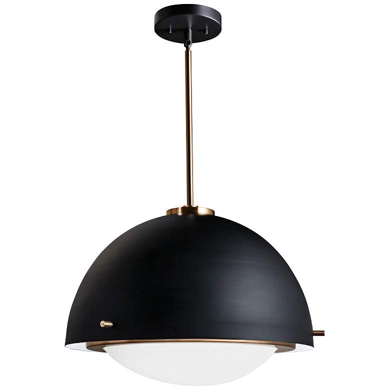 Image 2 Fusion&#8482; Hemisphere 19 inch Wide Matte Black Pendant Light