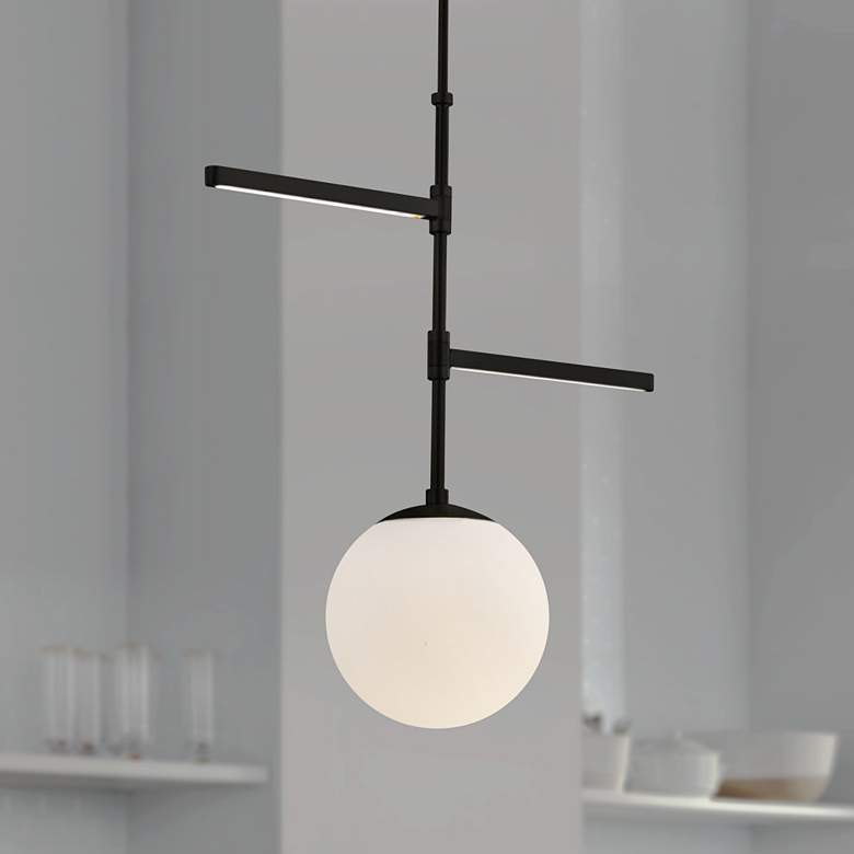 Image 1 Fusion&#8482; Intersect 22 inchW Matte Black LED Pendant Light