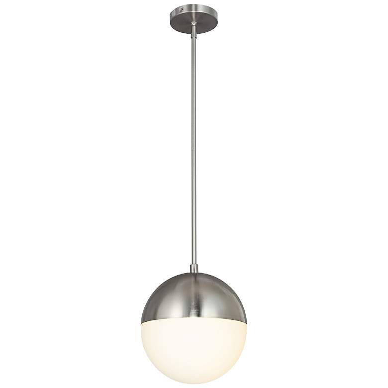 Image 2 Fusion&#8482; Ion 10 inch Wide Brushed Nickel LED Mini Pendant