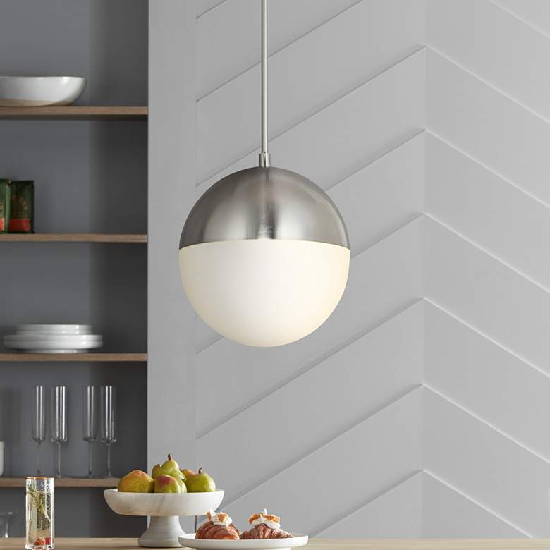 Image 1 Fusion™ Ion 10" Wide Brushed Nickel LED Mini Pendant