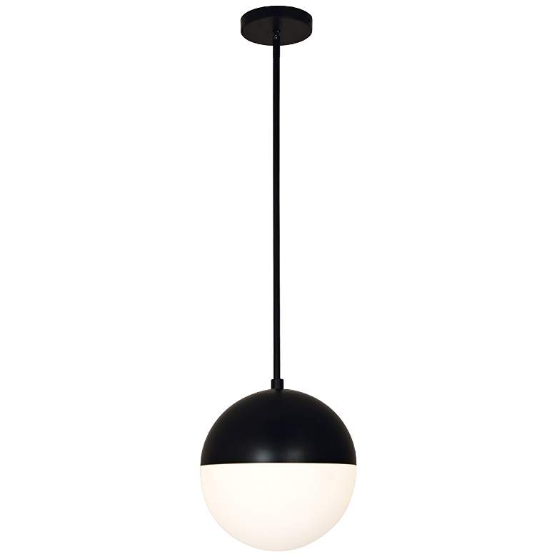 Image 2 Fusion™ Ion 10" Wide Matte Black LED Mini Pendant