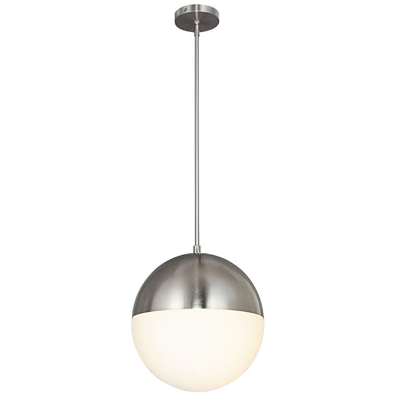 Image 2 Fusion&#8482; Ion 14 inch Wide Brushed Nickel LED Pendant Light