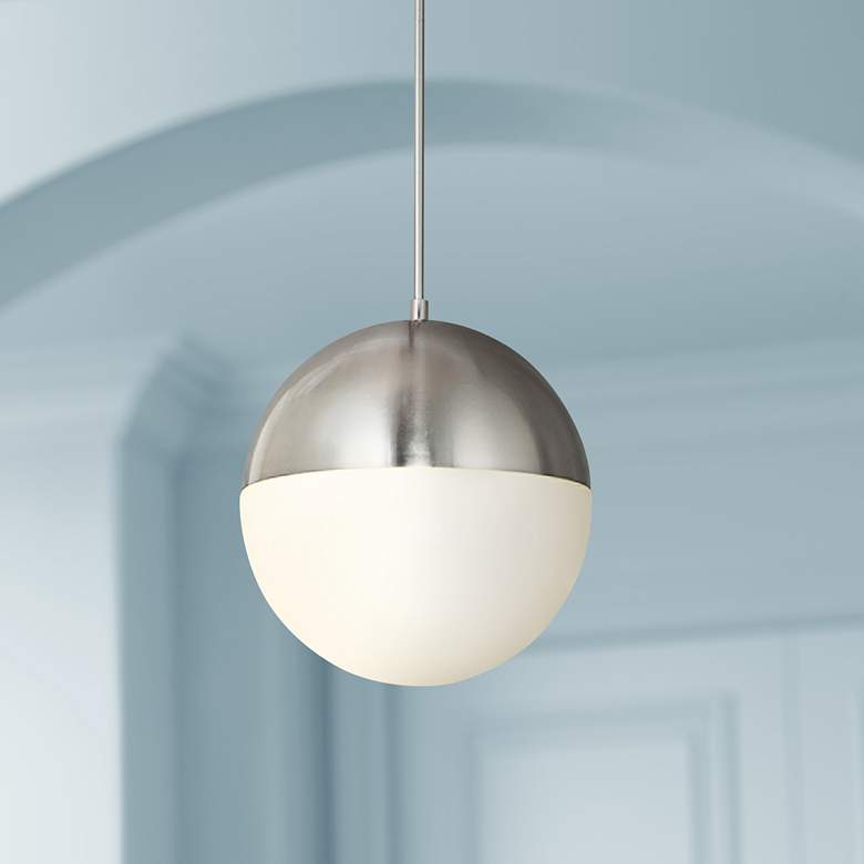 Image 1 Fusion&#8482; Ion 14 inch Wide Brushed Nickel LED Pendant Light