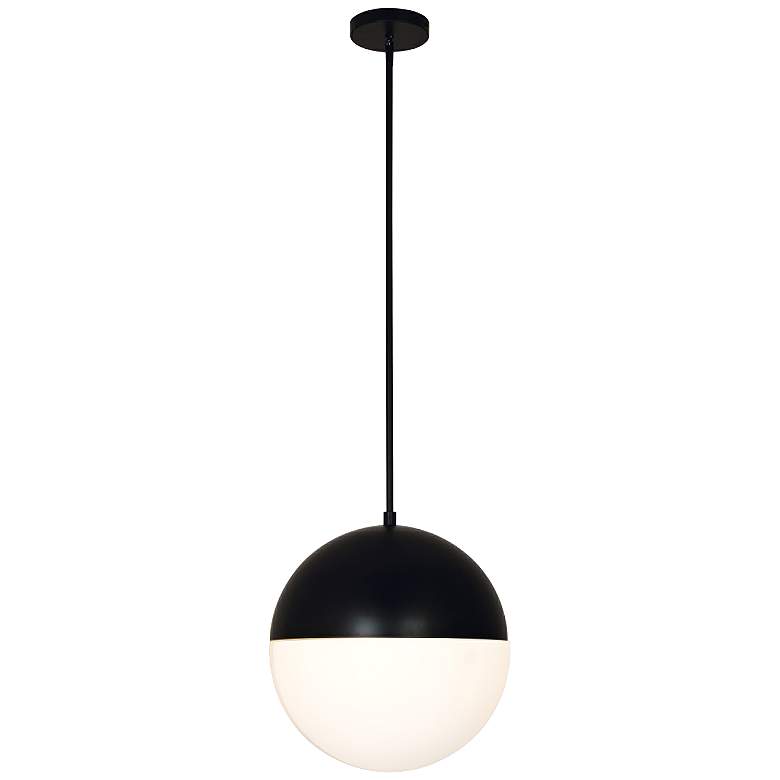 Image 2 Fusion&#8482; Ion 14 inch Wide Matte Black LED Pendant Light