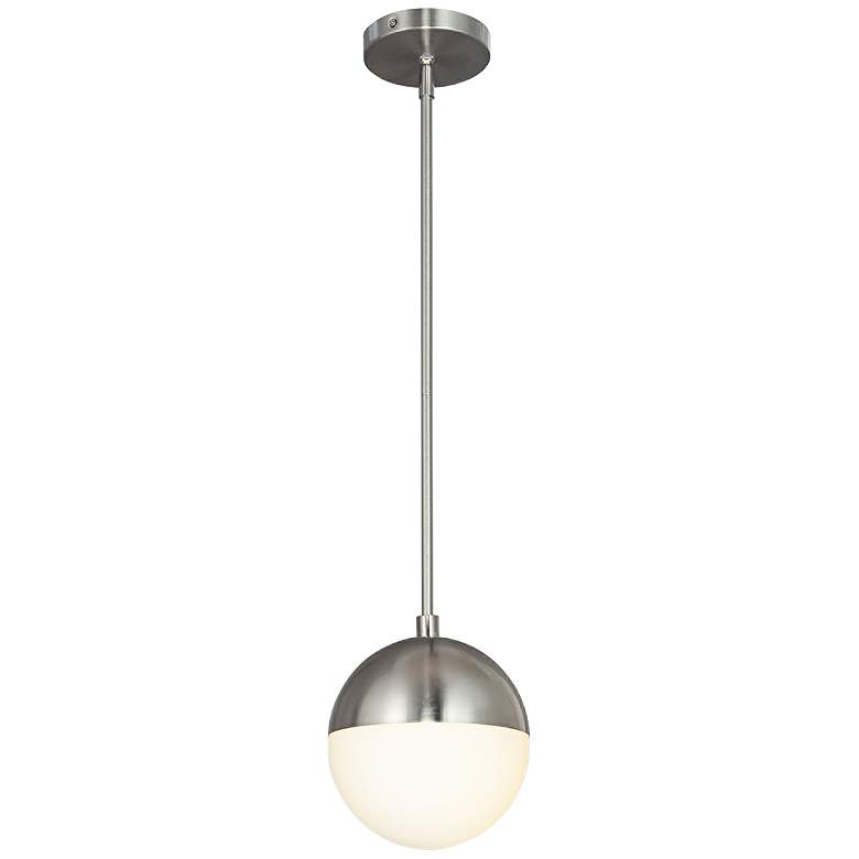 Image 2 Fusion™ Ion 7" Wide Brushed Nickel LED Mini Pendant
