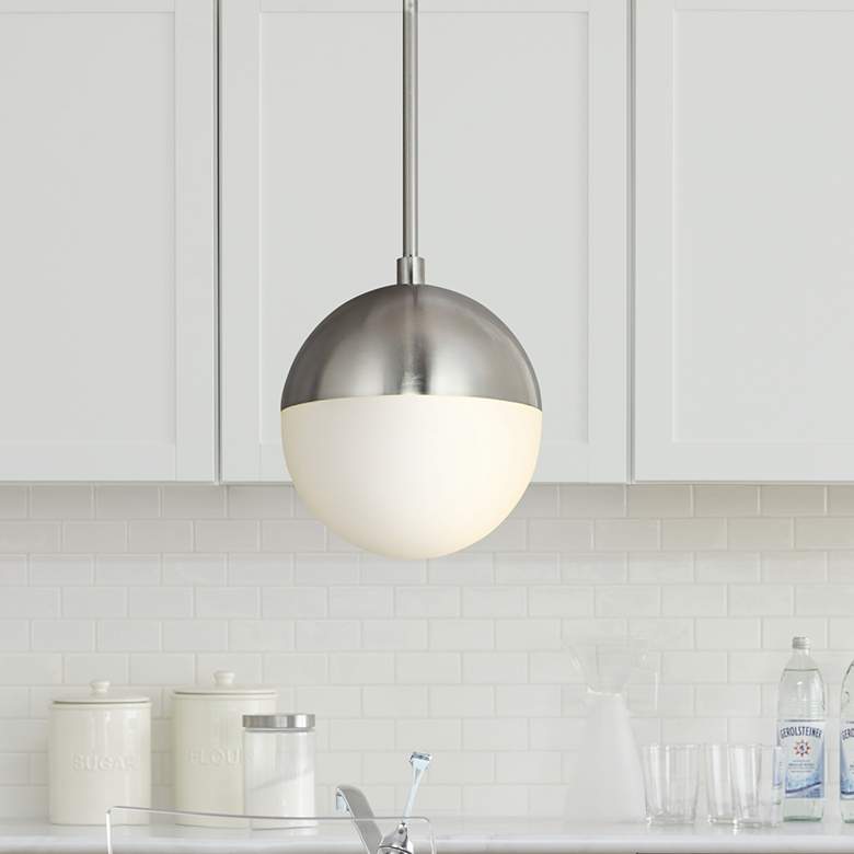 Image 1 Fusion™ Ion 7" Wide Brushed Nickel LED Mini Pendant