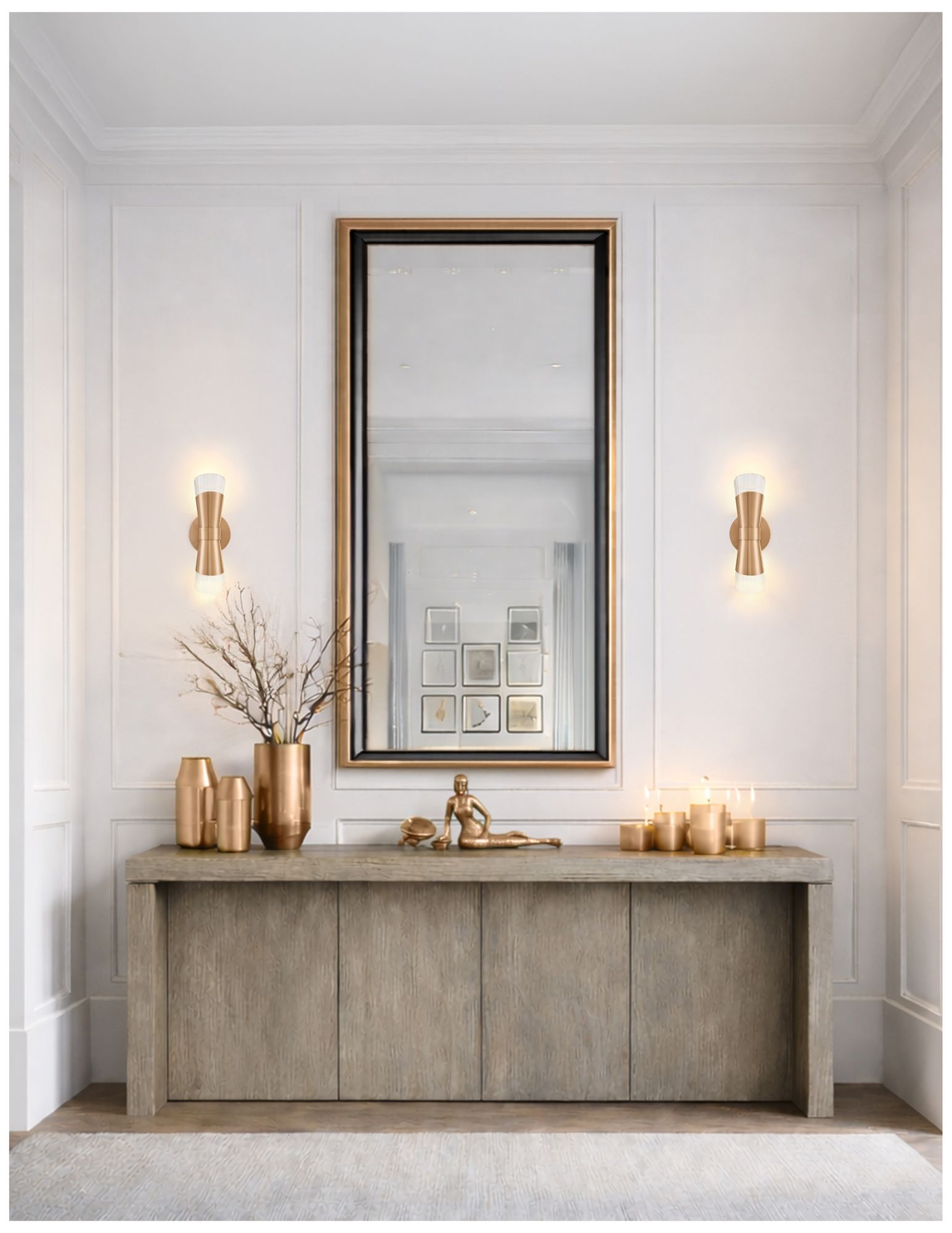 Image 6 Fusion Lugano 13" High Brushed Brass, Ribbed Clear LED Wall Sconce more views