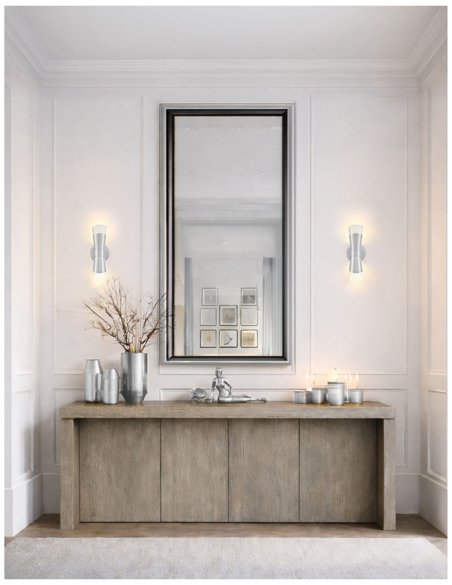 Image 6 Fusion Lugano 13" High Polished Chrome, Ribbed Clear LED Wall Sconce more views